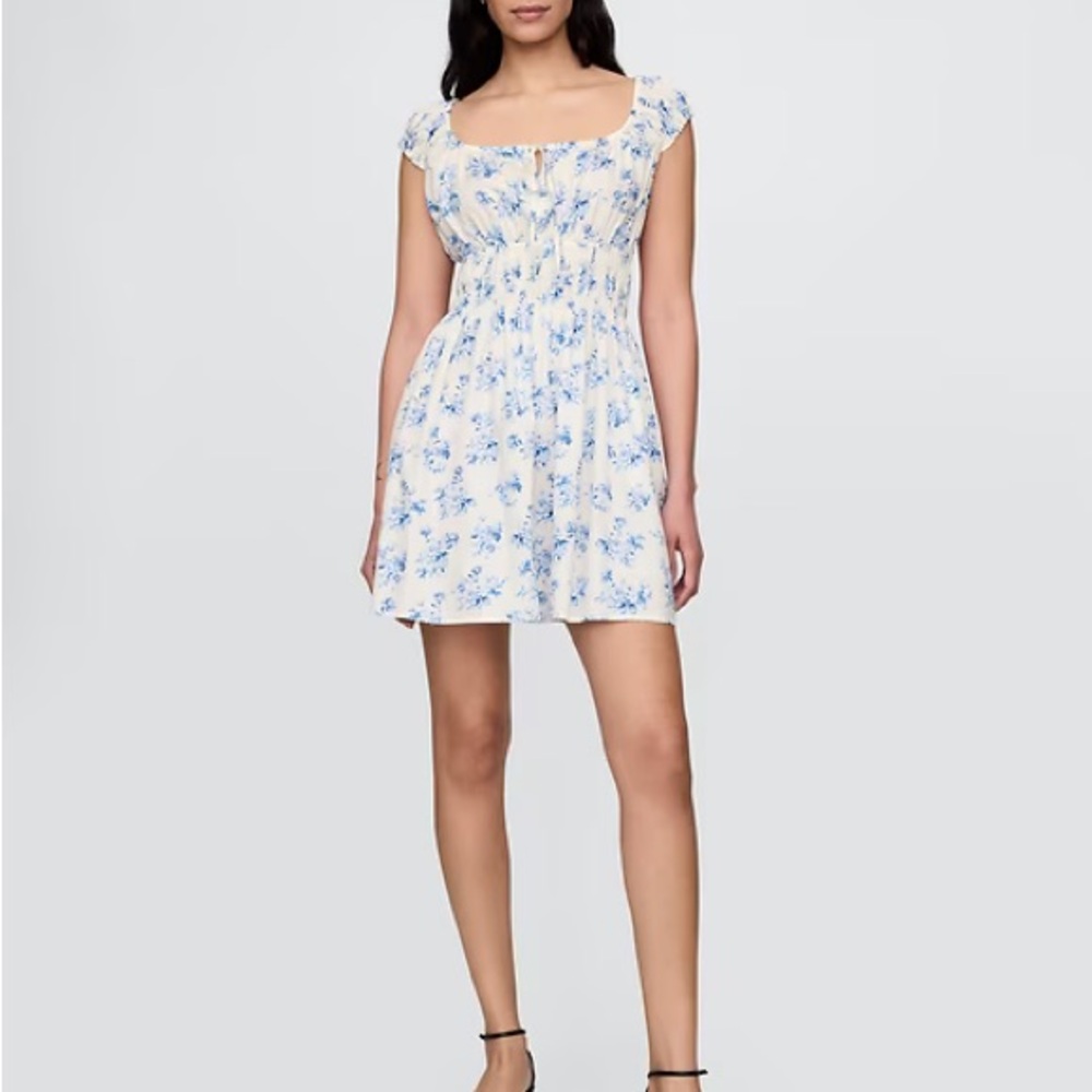 Gap Tie-Front Smocked Waist Mini Dress, XXL, NWT